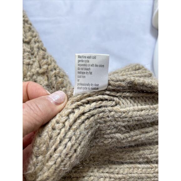 Elsamanda Italy Sweater Open Cardigan Small Brown Loose Cable Knit Soft Long - Picture 7 of 10